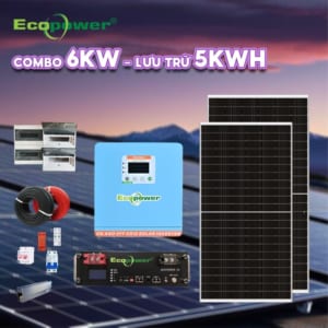 Hệ thống điện năng lượng mặt trời hoà lưới 6KWP – lưu trữ 5KWH